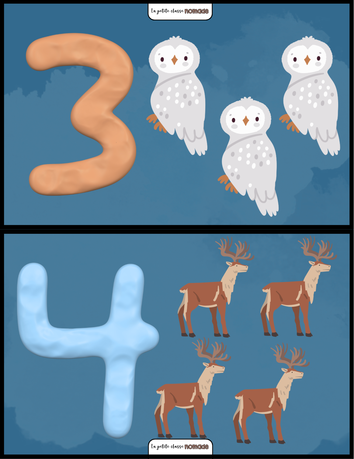 Atelier - Chiffre pâte à modeler - Monde polaire