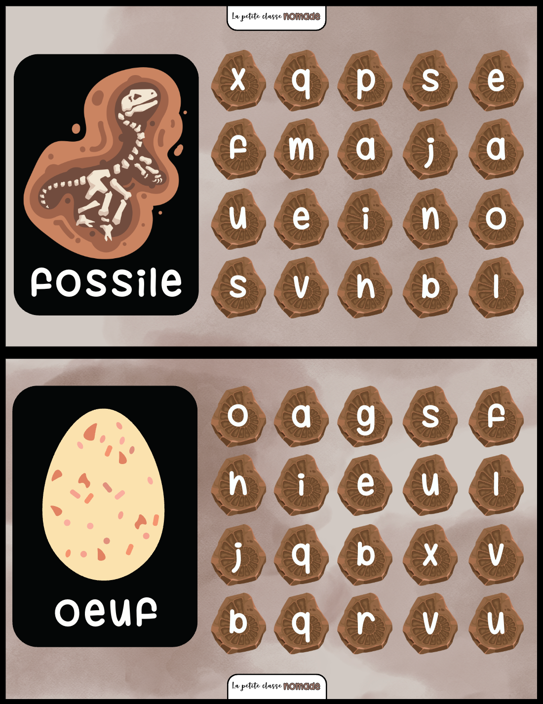 Atelier - Retrouve les lettres  dinosaures