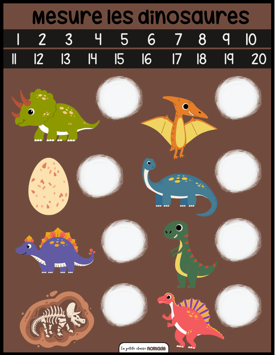 Atelier de mesure - Dinosaures