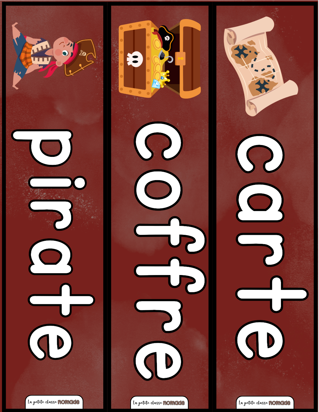 Mots imagés à tracer - Pirates et océan