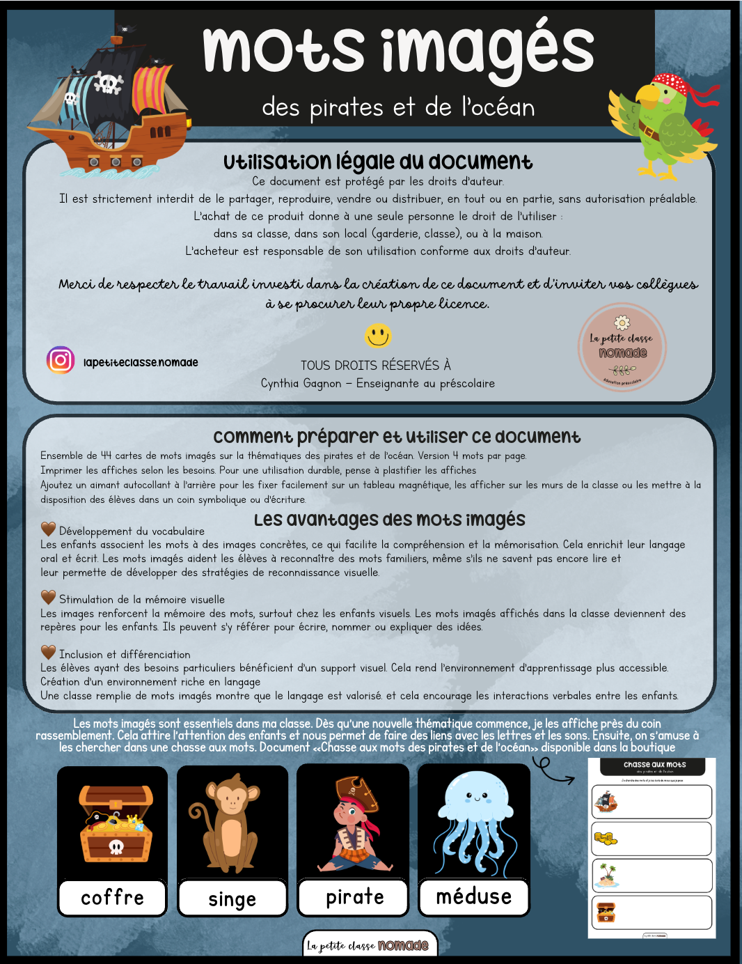 Mots imagés (petits) - Pirates et océan