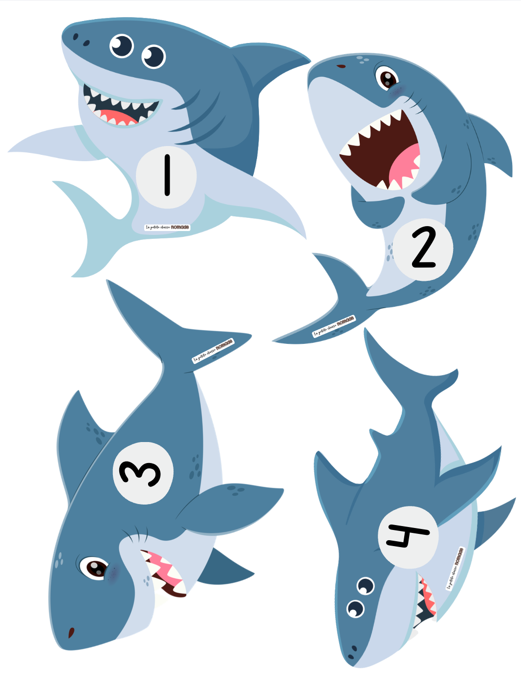 Requins numérotés