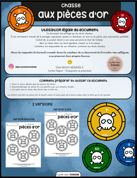 Chasse aux pièces d'or - Pirates et océan