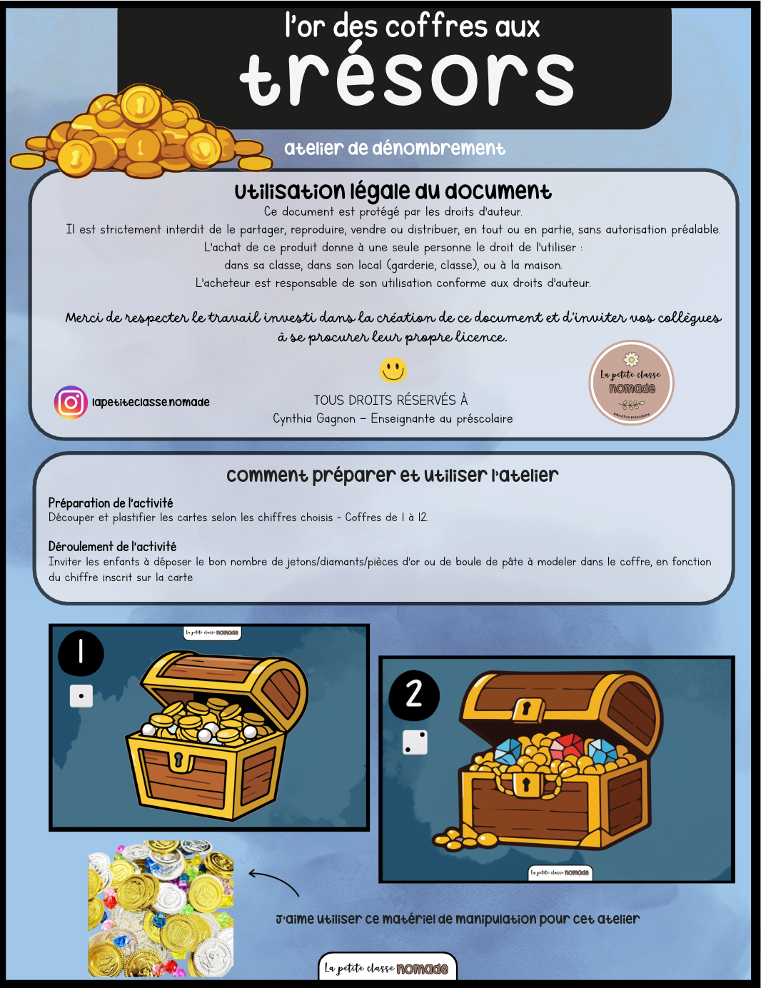 Atelier - L'or des coffres aux trésors - Pirates et océan