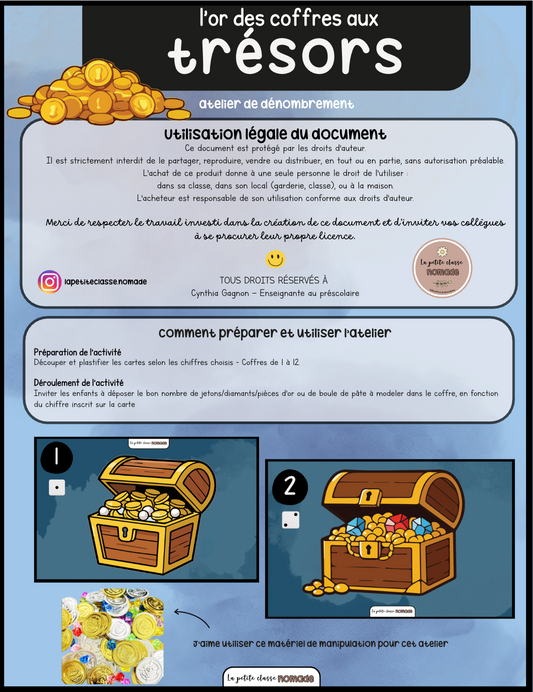 Atelier - L'or des coffres aux trésors - Pirates et océan