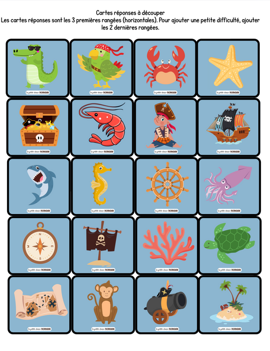 Atelier - Jeu de directions - Pirates et océan