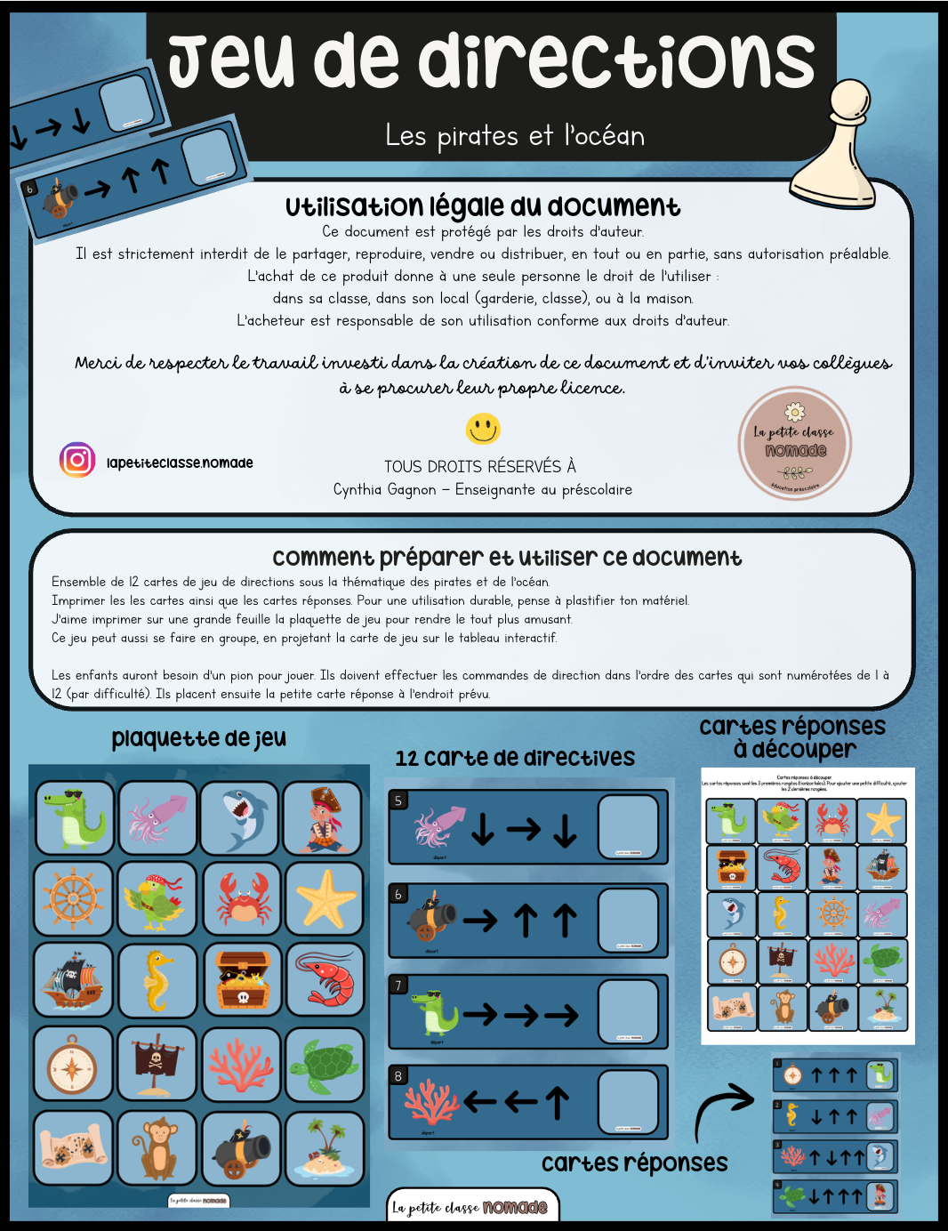 Atelier - Jeu de directions - Pirates et océan