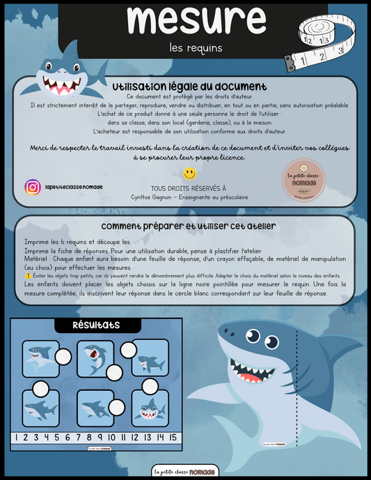 Atelier de mesures - Requins