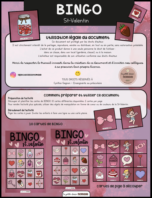 BINGO - St-Valentin