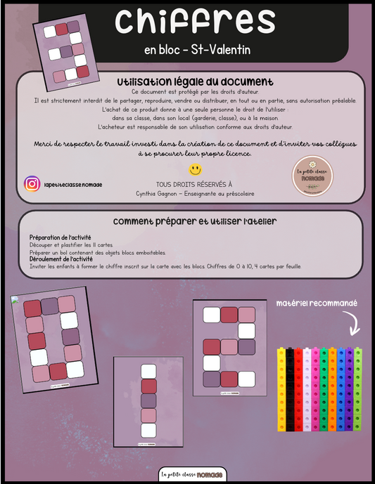 Chiffres en blocs - St-Valentin