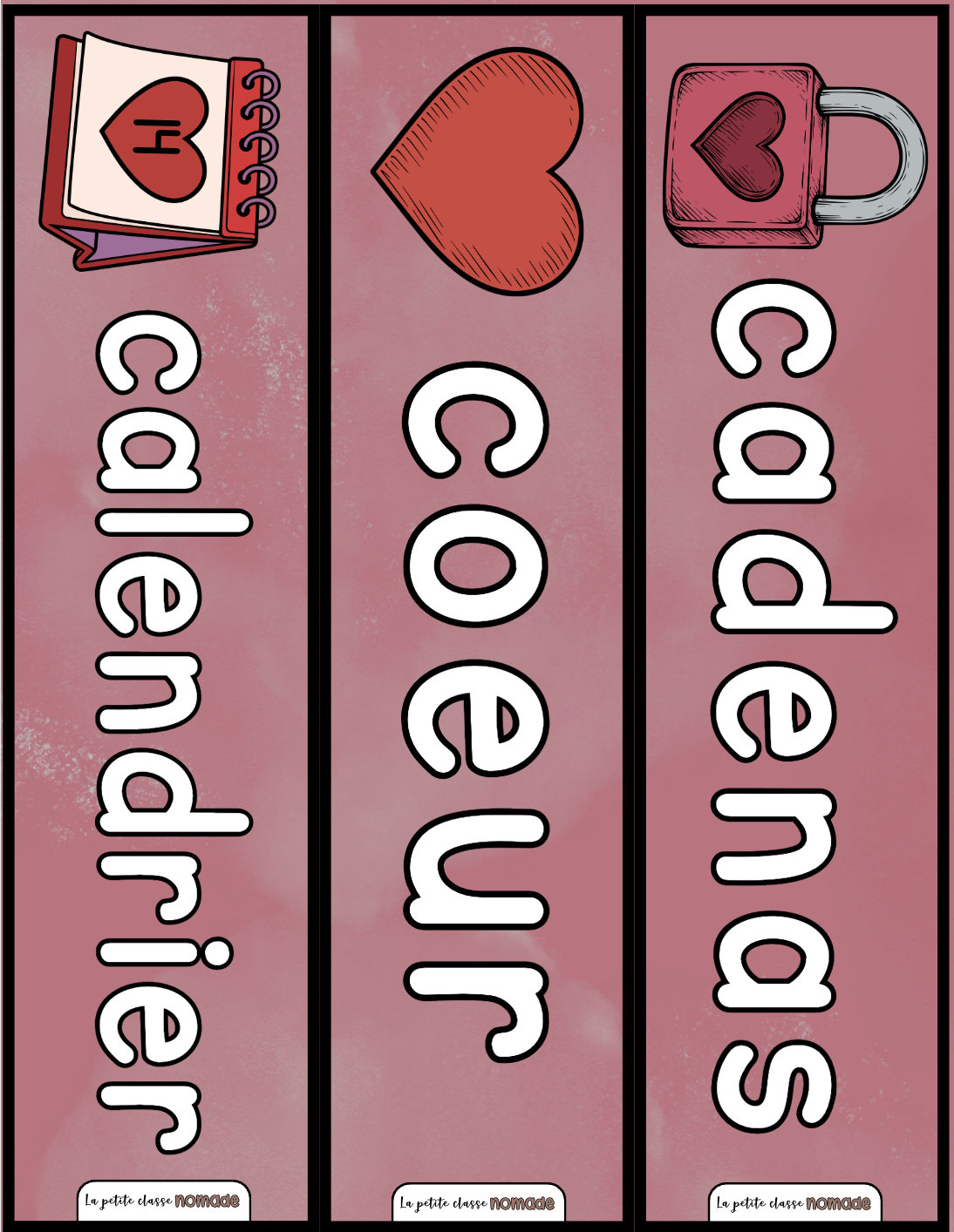 Mots imagés à tracer - St-Valentin