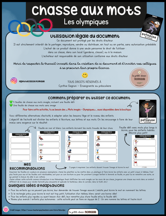 Chasse aux mots - Olympiques