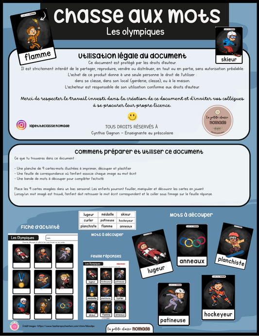 Atelier - Chasse aux mots Olympiques