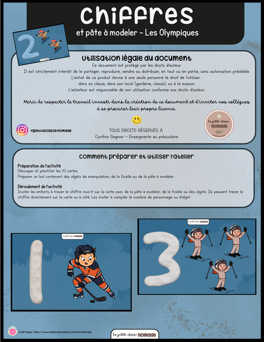 Atelier - Chiffres et pâte à modeler  Olympiques