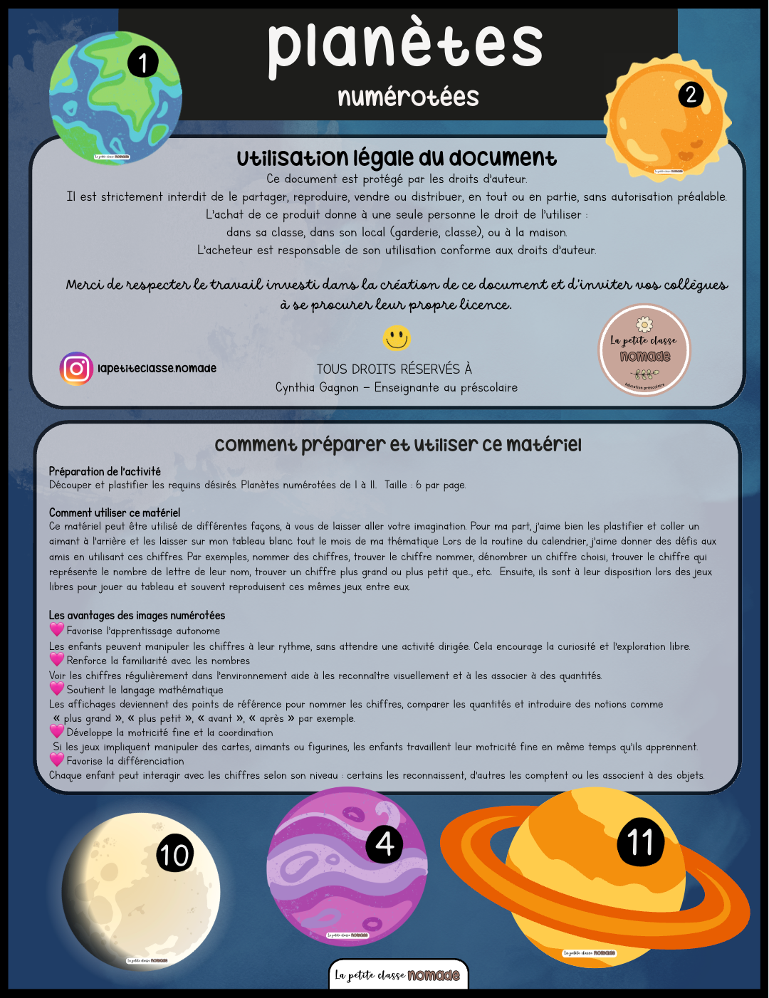 Planètes numérotées
