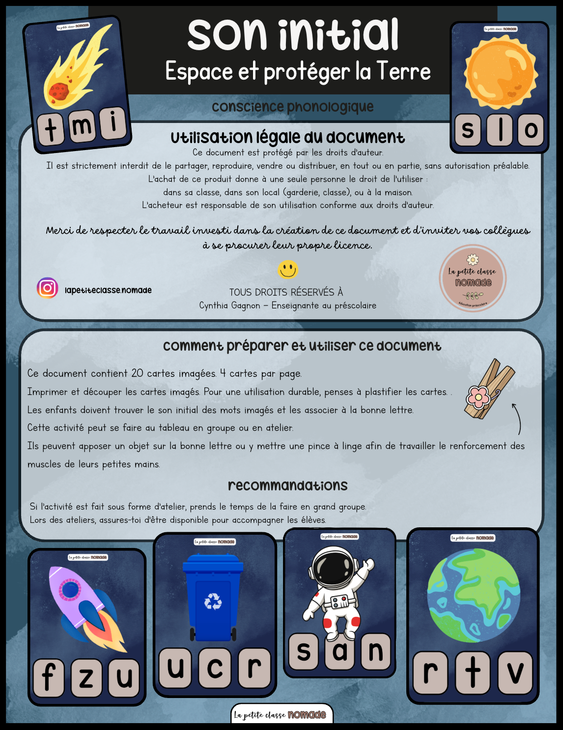 Cartes son initial - Espace et environnement