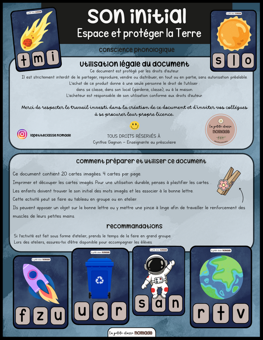 Cartes son initial - Espace et environnement