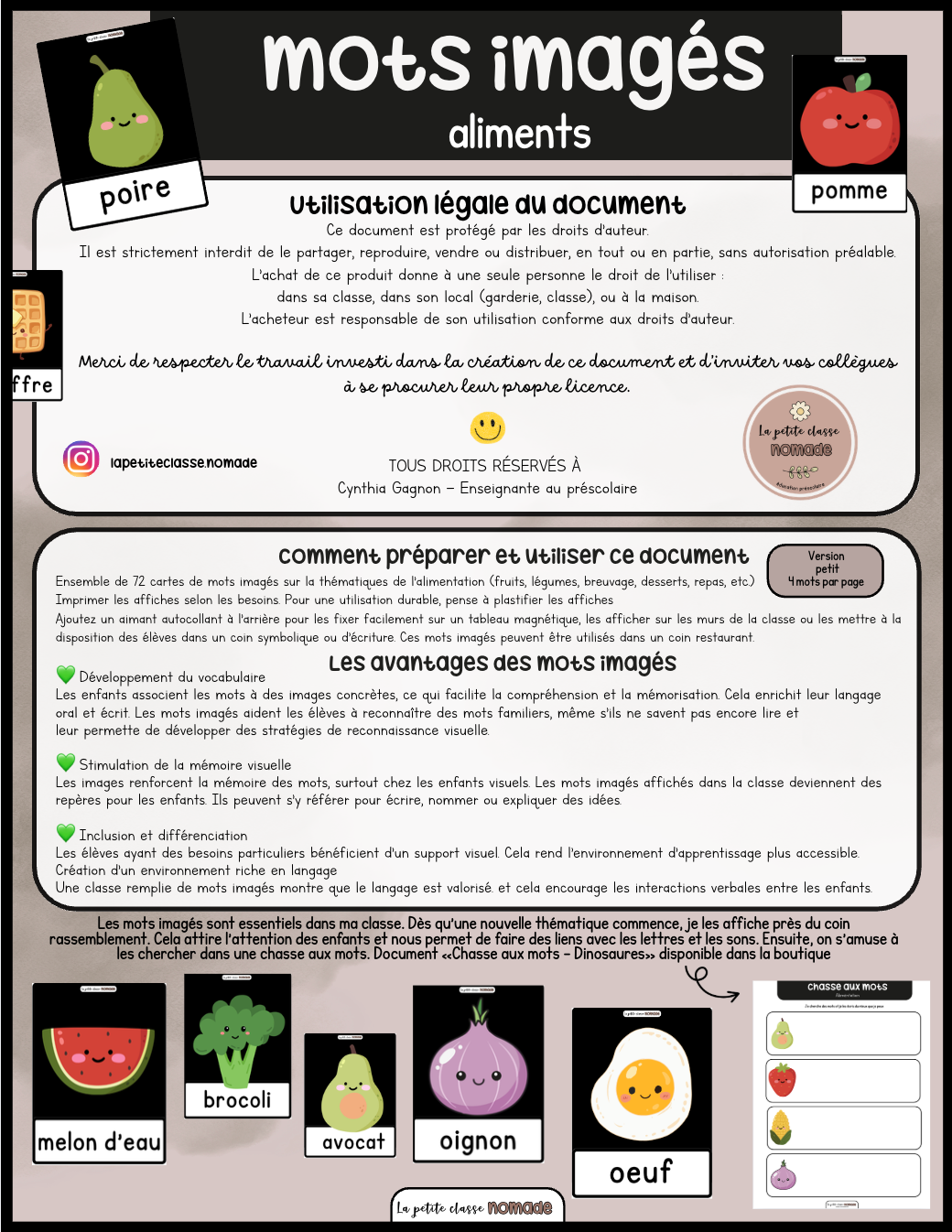 Mots imagés - Alimentation