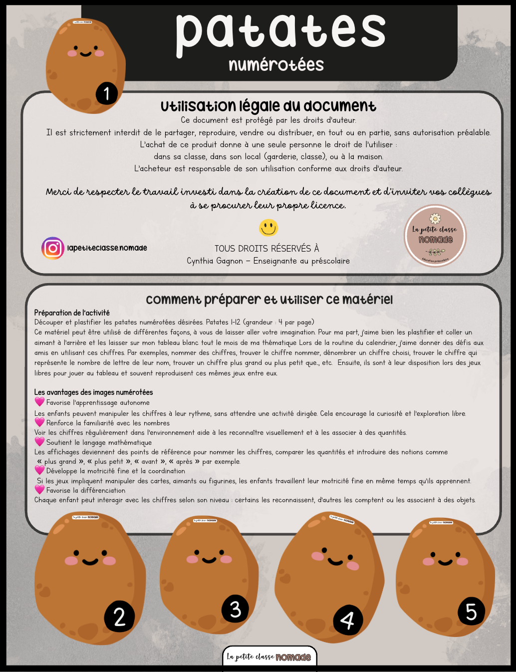 Patates numérotées