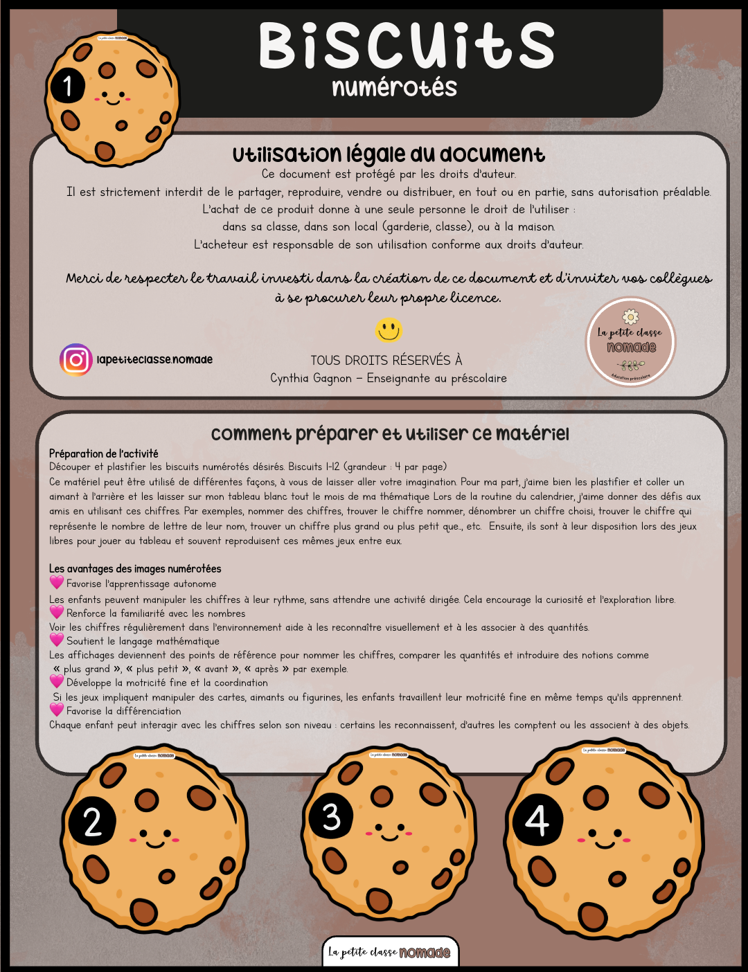 Biscuits numérotés