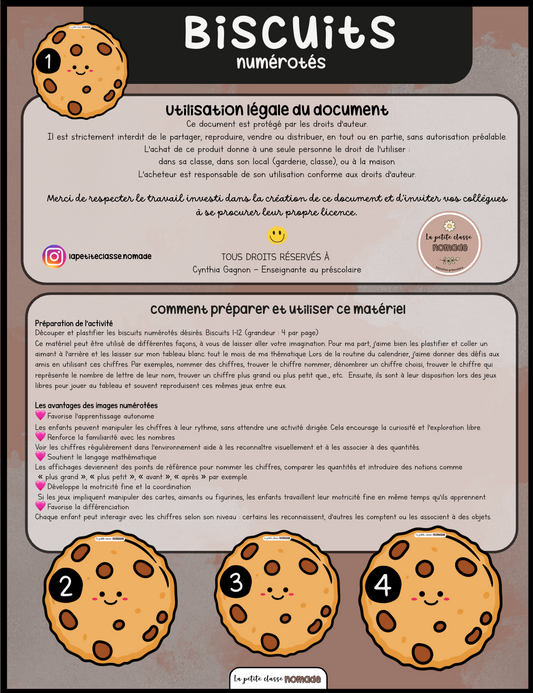 Biscuits numérotés