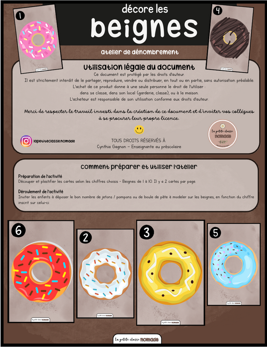 Atelier dénombrement - Décore les beignes