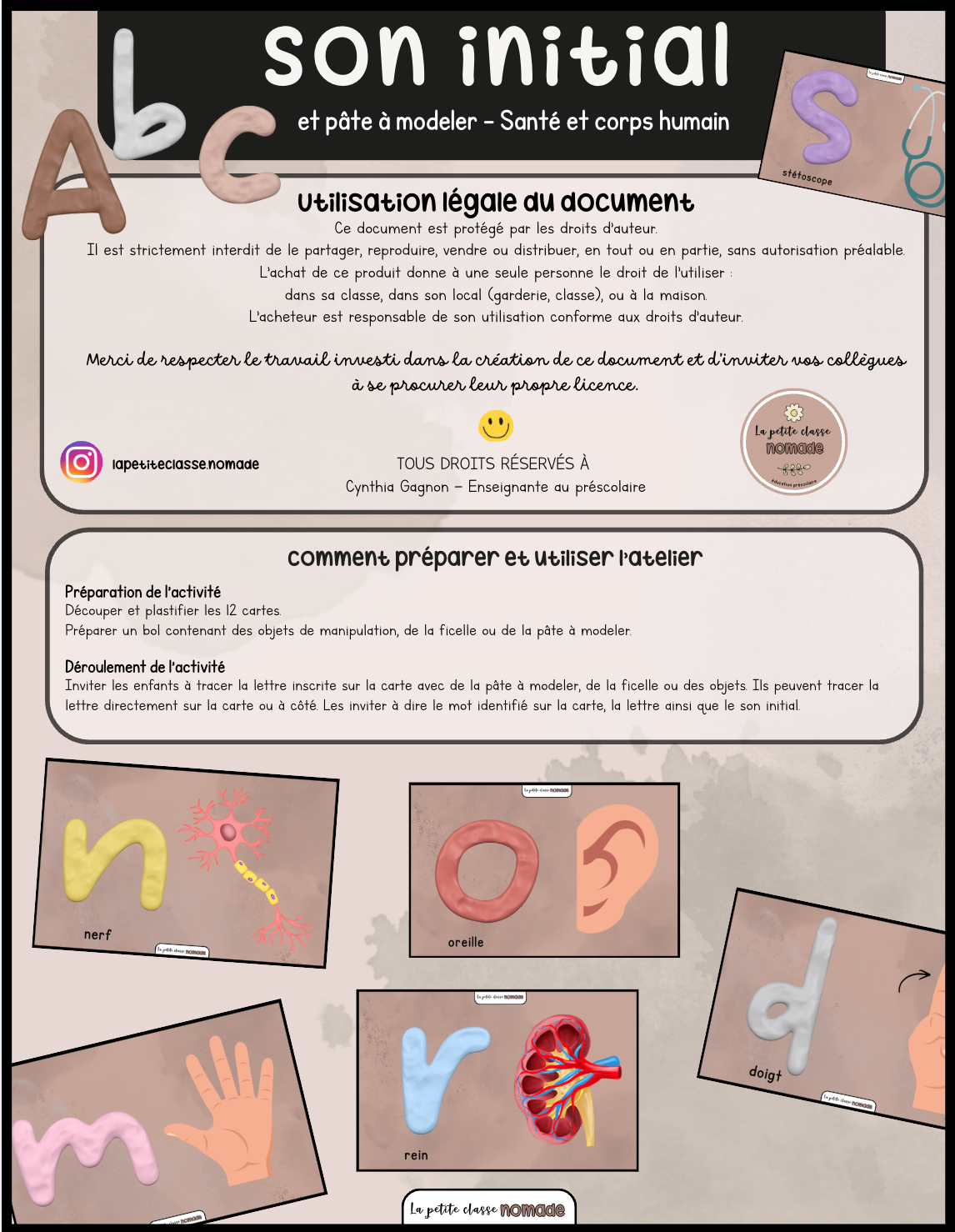 Son initial et pâte à modeler - Corps humain