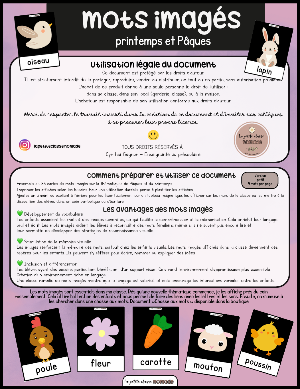 Mots imagés - Pâques et printemps