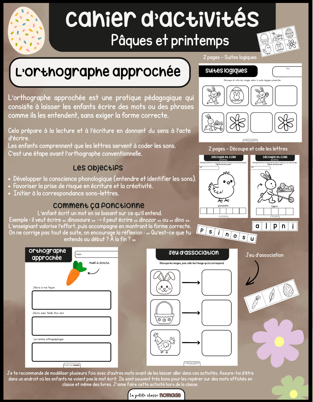 Cahier d'activités - Pâques et printemps