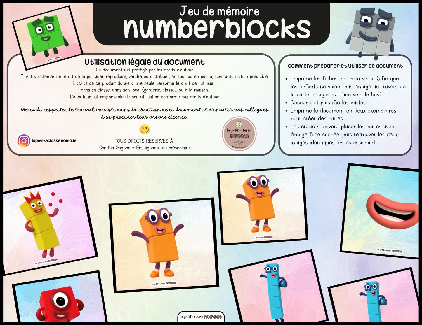 Jeu de mémoire - Numberblocks