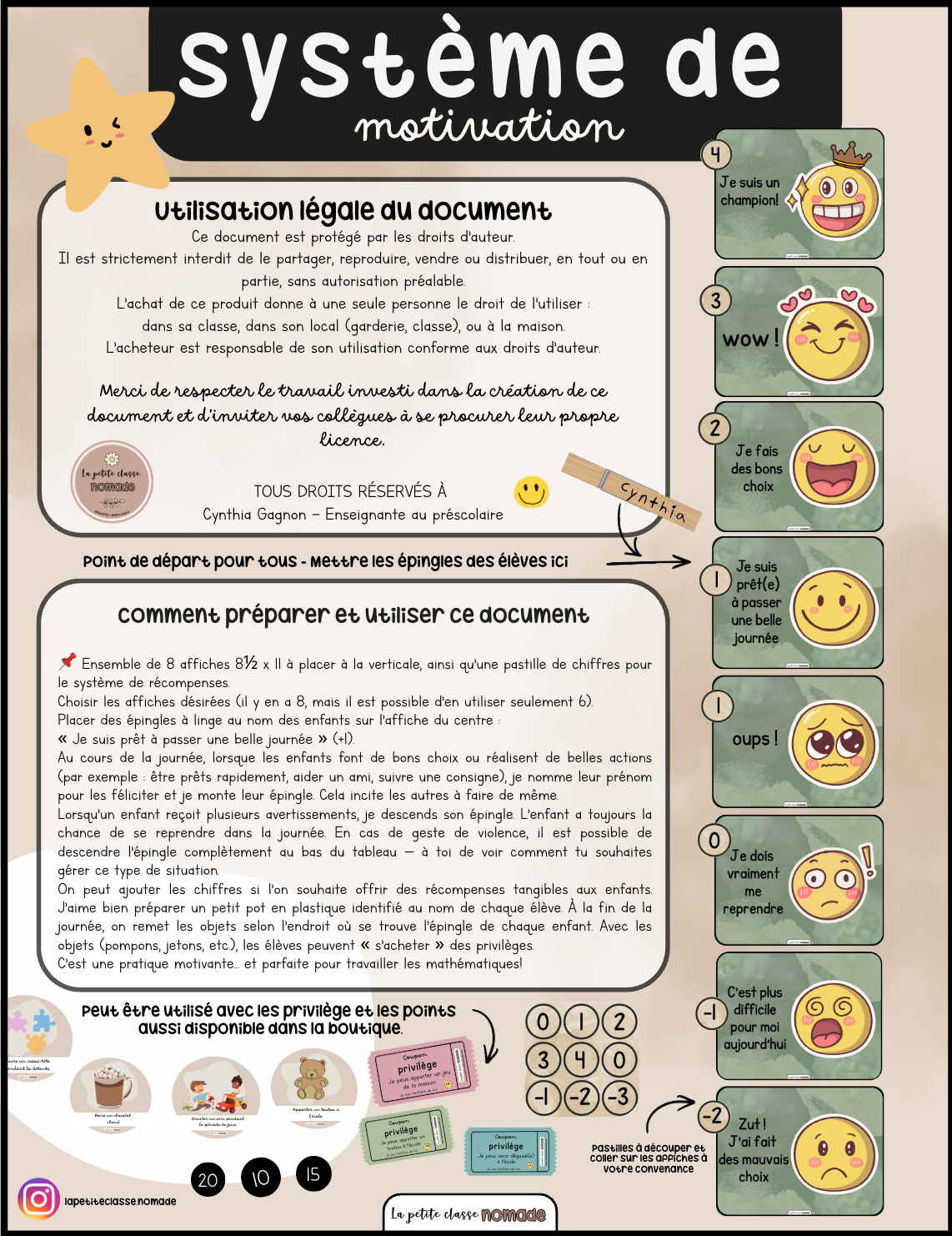 Système de motivation / Gestion de classe