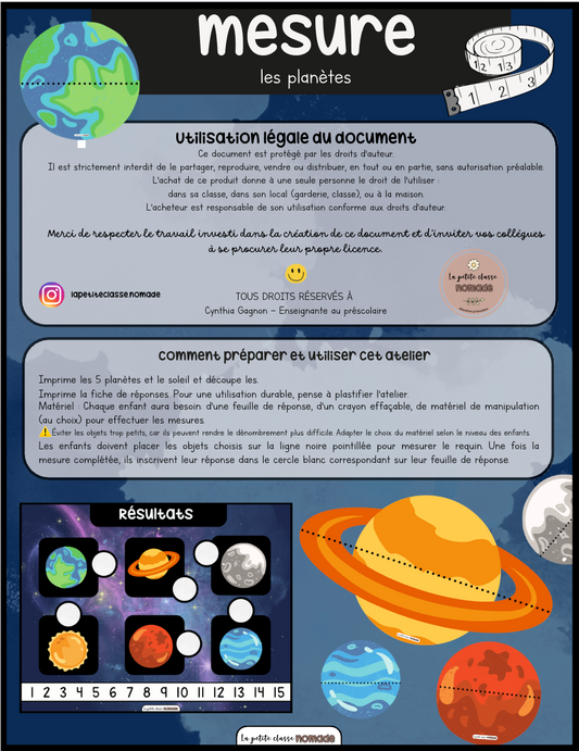 Atelier de mesures - Espace