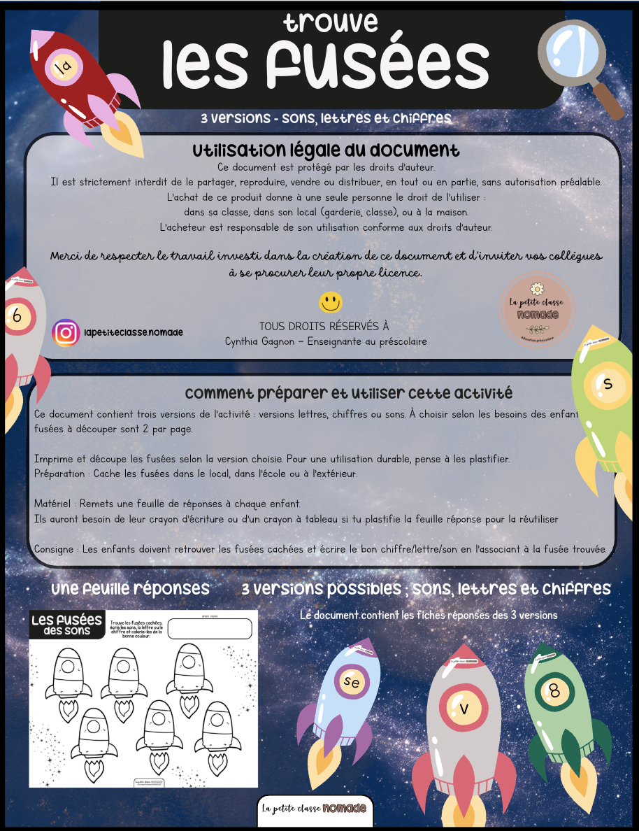 Trouve les fusées - Espace