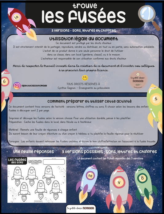 Trouve les fusées - Espace
