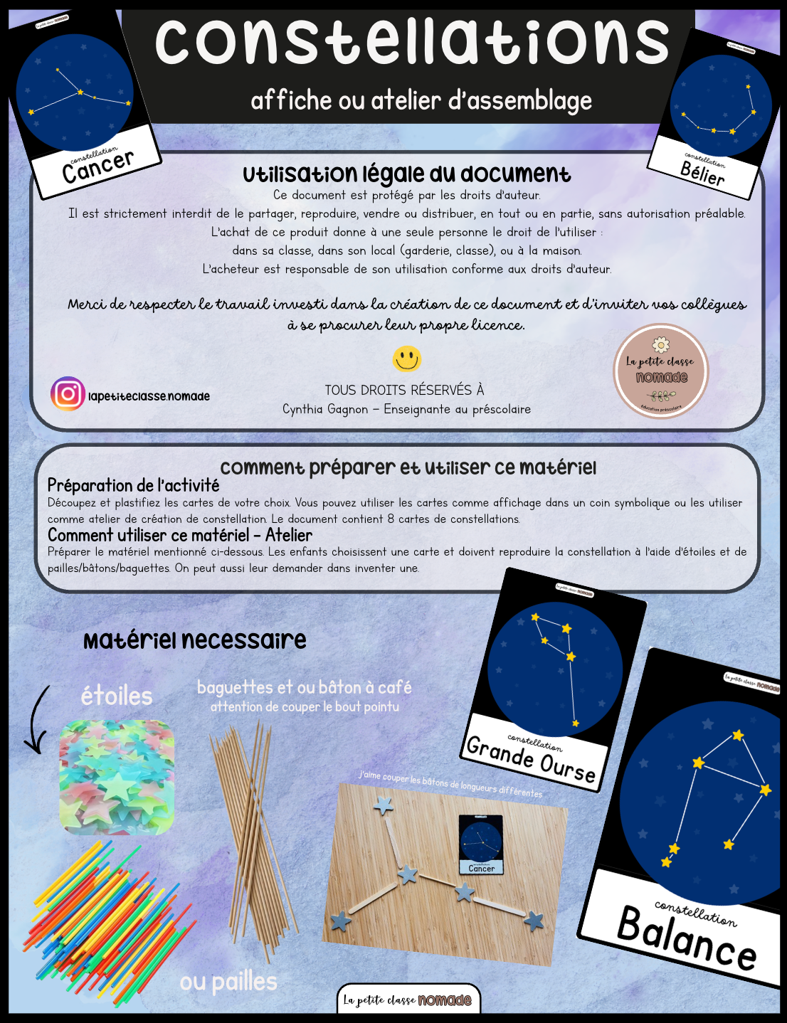 Ateliers ou affiches - Construction de constellations