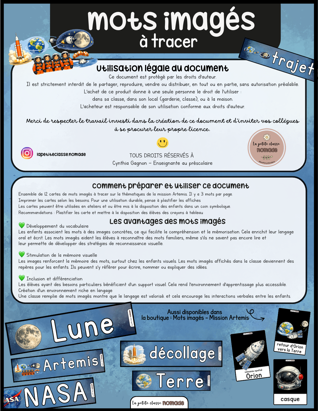 Ensemble 6 activités - Mission Artemis 2