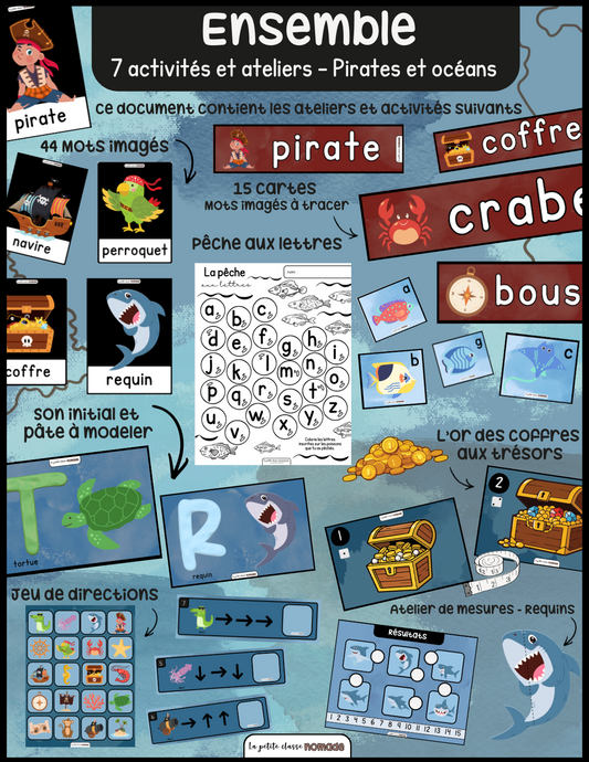 Ensemble de 7 activités-ateliers - Pirates et océan