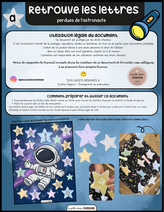 Retrouve les lettres perdues de l'astronaute