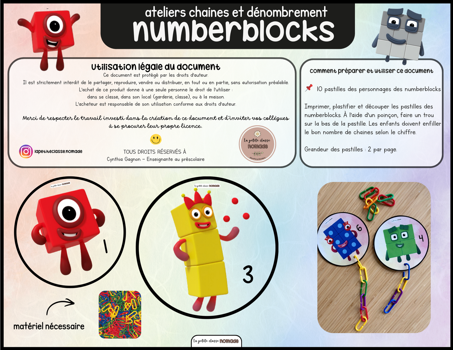 Atelier - Chaines et dénombrement Numberblocks