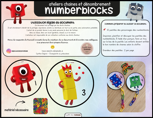 Atelier - Chaines et dénombrement Numberblocks