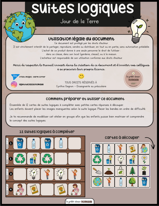Suites logiques - Jour de la Terre