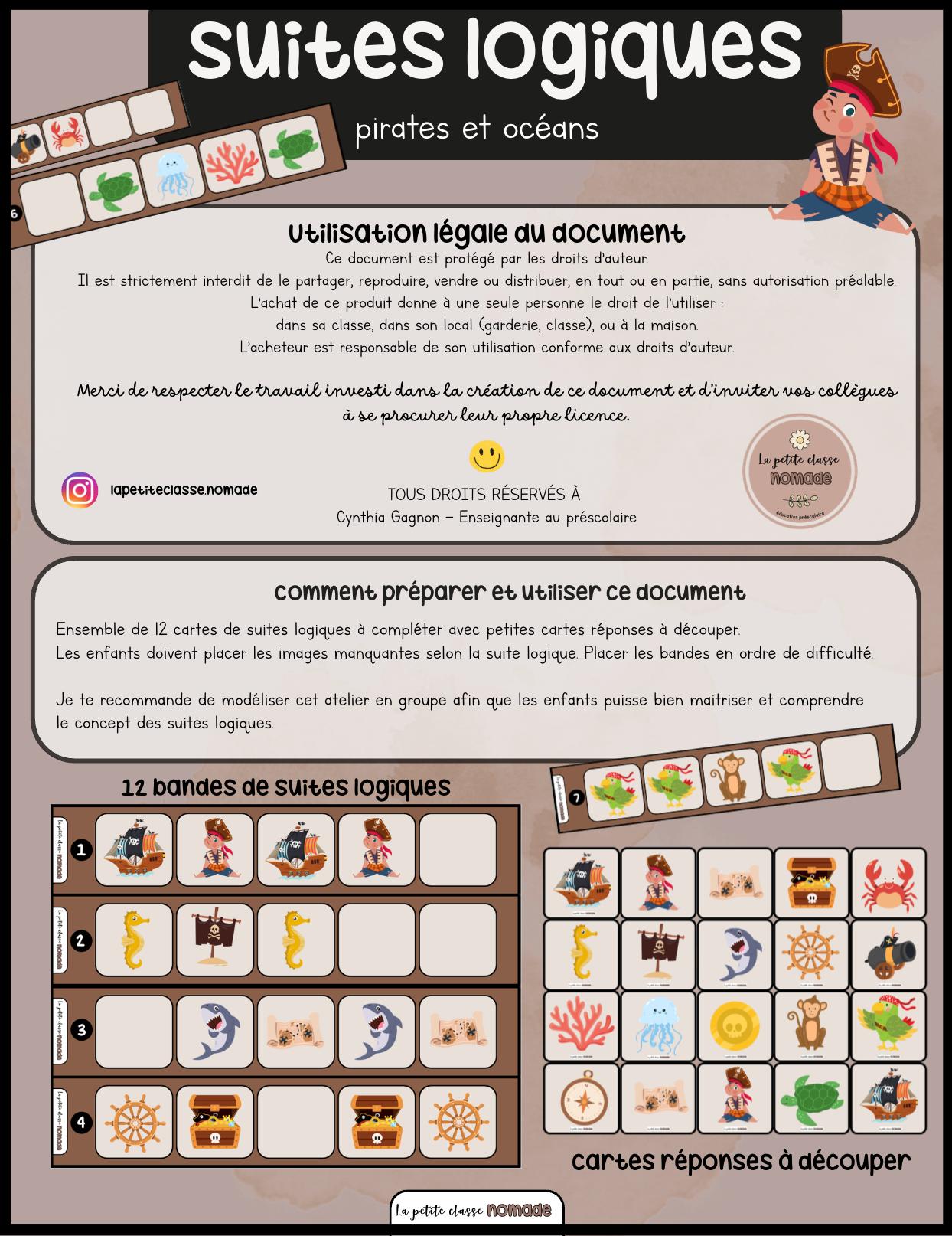 Suites logiques - Pirates et océan