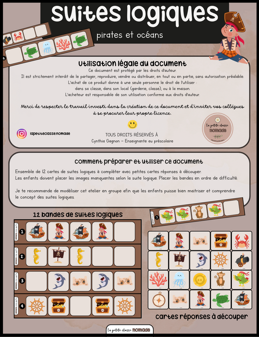 Suites logiques - Pirates et océan
