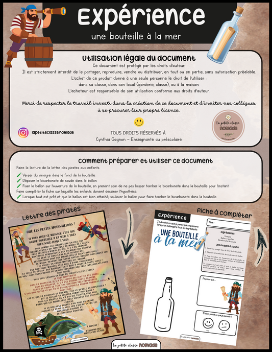 Expérience - Une bouteille à la mer - Pirates