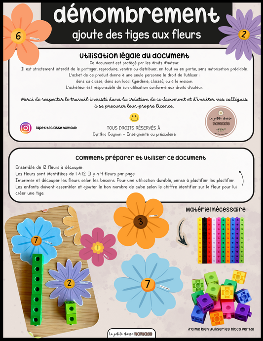 Ajoute des tiges aux fleurs - Printemps et insectes