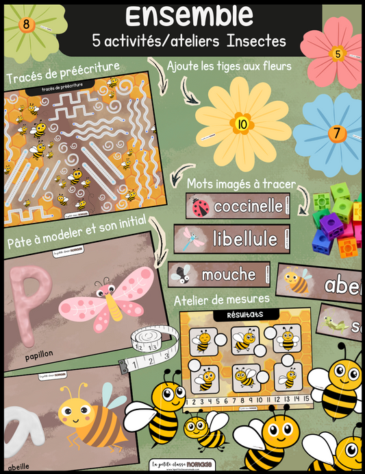 Ensemble #2 - 5 activités/ateliers insectes et printemps