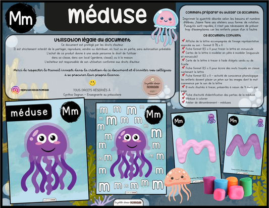 Lettre Mm - Méduse