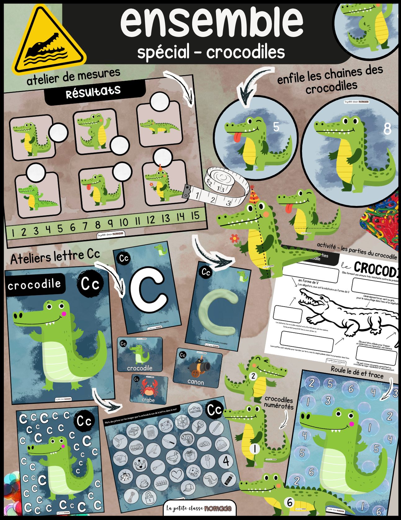 Ensemble 10 activités/ateliers - Crocodiles