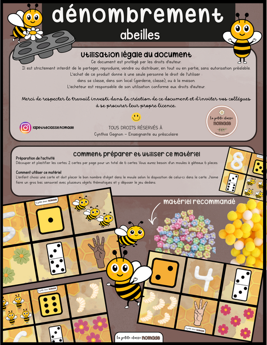 Dénombrement abeilles - Moule à gâteau - Insectes