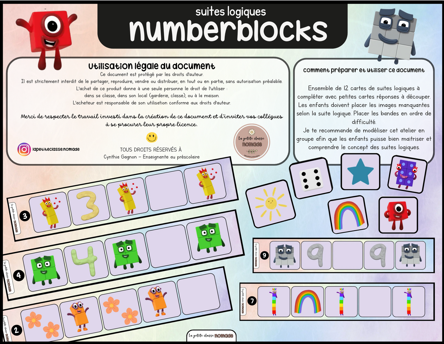 Suites logiques - Numberblocks